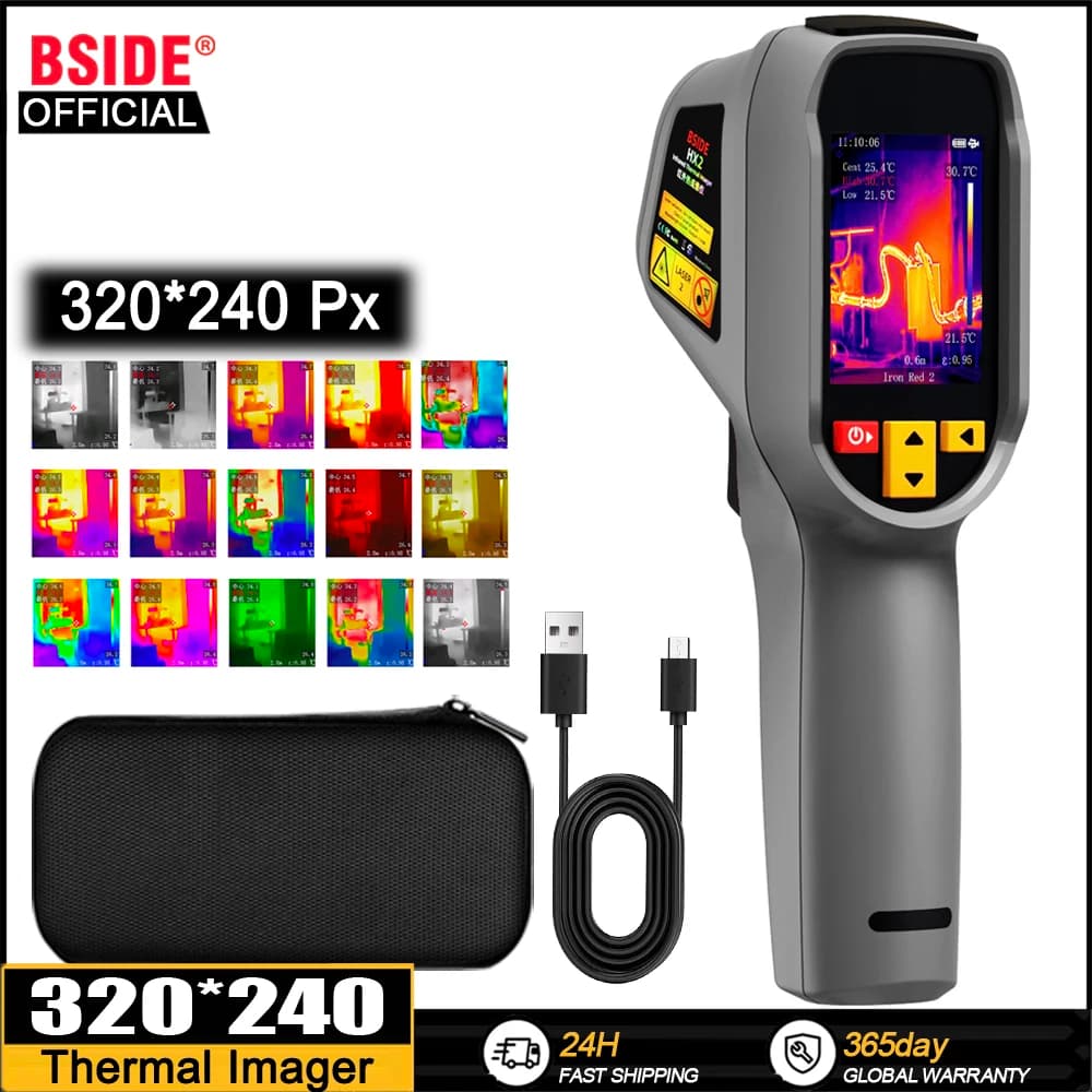 BSIDE 320*240 Thermal Imager HX2 NEW Camera Laser Thermographic HD Resolution For Circuit PCB Repair Pipeline Detection Medical