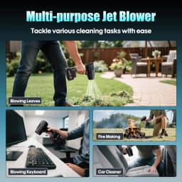 Cordless Leaf Blower, Lightweight Handheld Turbo Jet Blower 130000 RPMPortable Dust Cleaner with Adjust, 2*2.0Ah Battery Powered