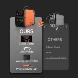 HITBOX MIG200 MIG Welder 3 in 1 MMA/Flux Cored MIG/Lift TIG Semi-Automatic Gasless MIG Inverter Welding Machine 220V AU Plug