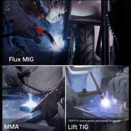 HITBOX MIG200 MIG Welder 3 in 1 MMA/Flux Cored MIG/Lift TIG Semi-Automatic Gasless MIG Inverter Welding Machine 220V AU Plug