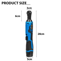 Jemi Tool 12V Electric Ratchet Wrench Set, 40N.m, 3/8'' Cordless Electric Wrench, Equipped with 7 Sockets and LED Light, Suitable for Automotive Maintenance, Disassembling Screws and Nuts, and a Variable-Speed Ratchet Wrench for Use in Narrow Spaces.