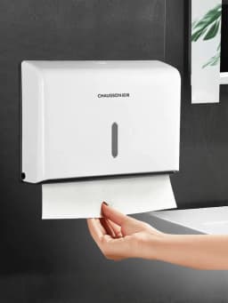 1pc Large Capacity 200-Sheet Tissue Box With Free Punch Installation Kit, Wall-Mounted Waterproof Paper Towel Holder For