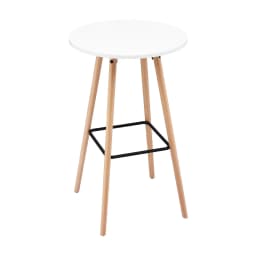 Modern Round Bar Table White Wood 98cm Height Kitchen Dining Counter Pub Table
