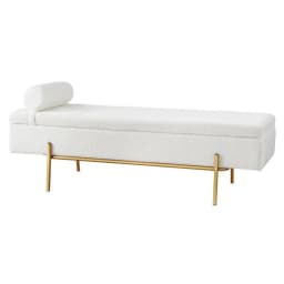 140cm Boucle Fabric Storage Ottoman Bed Frame with Pillow Headboard Modern Upholstered Lift Up Bedroom Bed