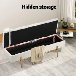 140cm Boucle Fabric Storage Ottoman Bed Frame with Pillow Headboard Modern Upholstered Lift Up Bedroom Bed