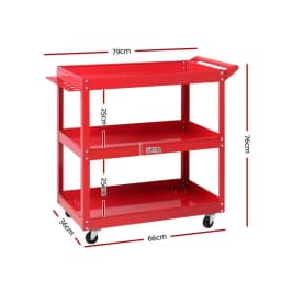 3 Tier Rolling Tool Cart Trolley Workshop Garage Storage Organizer with Wheels and Handle