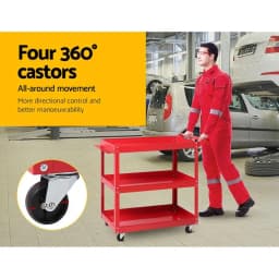 3 Tier Rolling Tool Cart Trolley Workshop Garage Storage Organizer with Wheels and Handle