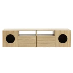 185CM Pine TV Unit with Cat House Storage Cabinet Modern Living Room Media Console Wooden Entertainment Center Sideboard
