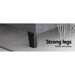 Queen Size Grey Upholstered Bed Frame with Storage Headboard Platform Mattress Support Modern Bedroom Furniture