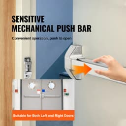 SucceBuy Push Bar Door Locks Stainless Steel Bars for Exit Doors with Exterior Lever Push Bar Panic Exit Device Door Hardware