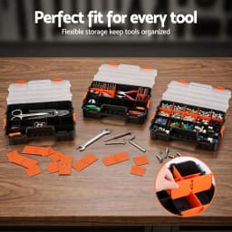 3 Pack Stackable Tool Box Organizer for small Parts Hardware Storage Box Portable Plastic Compartment Organizer for Screws Nails Nuts Crafts