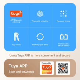 ICCSSI Spherical Lock Tuya Smart Lock Digital Electronic Lock Unlock Fingerprint/Password/Key/Bluetooth for Airbnb Home K10CPLUS