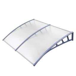 Window Door Awning Canopy 1.5x2m Transparent Rain Shelter Grey Plastic Frame Outdoor Entrance Cover