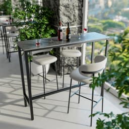 LUVODI 120cm Long Rectangular Bar Table Height Kitchen Breakfast Countertop Pub for Dining Room Business Area Offices Furniture