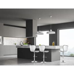 Set of 4 Adjustable Gas Lift Leather Bar Stools White Modern Kitchen Counter Chairs