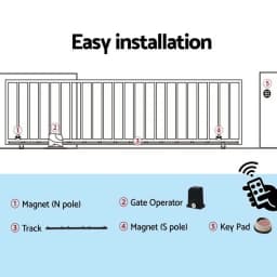Automatic Sliding Gate Opener Kit with Keypad 4M 1000KG Heavy Duty Gate Motor Access Control System
