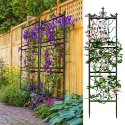 2pcs Metal Garden Trellis 172cm Height Durable Decorative Plant Support Stakes for Outdoor Climbing Plants