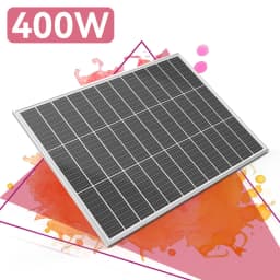 RVPOZWER 400W Rigid Solar Panel White Frame N-Type Monocrystalline Cells High Conversion Efficiency Waterproof PV Panel for Home Farm Outdoor Camping Off-Grid System Caravan
