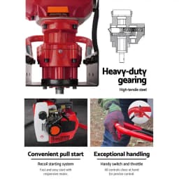 200mm Petrol Post Hole Digger Auger Extension Bit Heavy Duty Earth Drill Tool