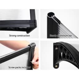 Window Door Awning 1x1m Transparent Rain Shelter Canopy Outdoor Entrance Protection Panel
