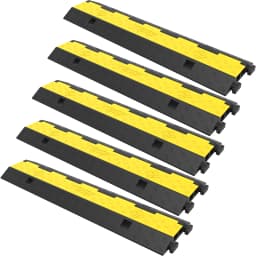 VEVOR Cable Protector Ramp 5 Packs 2 Channels Speed Bump Hump 11000 LBS Load Capacity, Protective Wire Cord Ramp Driveway Rubber