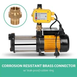 2000W 4 Stage Garden Water Pump High Pressure Irrigation Booster Pump Automatic Multi Stage External Sprinkler Pump for rainwater Tank Transfer Home Farm Lawn Yellow