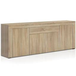 Modern Oak Buffet Sideboard Storage Cabinet with Doors and Shelves for Dining Room Living Room and Kitchen