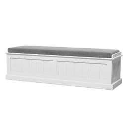 140cm Grey Fluted Storage Ottoman Bench Blanket Box for Bedroom Living Room