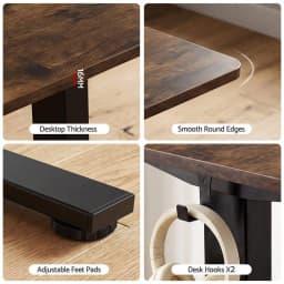 Electric Standing Desk Adjustable 140cm Ergonomic Brown Office Workstation Modern Home Computer Table