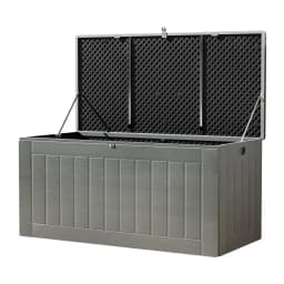 830L Lockable Outdoor Storage Box Garden Bench Tool Shed Black