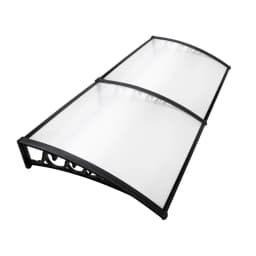Window Awning Door Canopy Transparent Waterproof Polycarbonate Outdoor Rain Shelter 1x2m Patio Entry Cover UV Resistant Durable Shade Guard