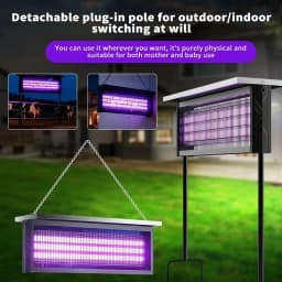 Solar Bug Zapper Outdoor Mosquito Zapper 4500V Waterproof Rechargeable Fly Zappe