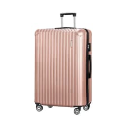 28 Inch ABS Hard Shell Luggage Set with TSA Lock Rose Gold Travel Suitcase Organizer Durable Lightweight Spinner Case