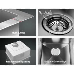 44x44CM Stainless Steel Kitchen Sink Single Bowl Silver Basin