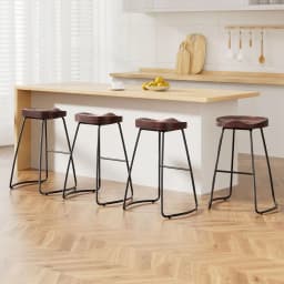 4 Pack Vintage Tractor Seat Bar Stools 65cm Industrial Style Adjustable Metal Counter Chairs