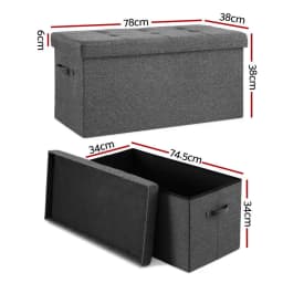 Foldable Storage Ottoman Foot Stool Rest Seat for Living Room Bedroom Entryway Heavy Duty Space Saving Home Organizer Bench