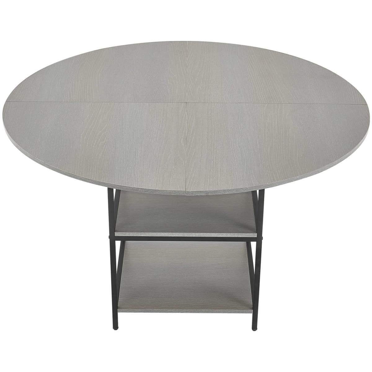 SucceBuy Round Dining Table 47 inch Wood Table for 2-4 Person Modern Circle Dinner Furniture for Home Kitchen Living Room