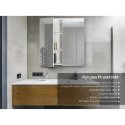 Bathroom Mirror Cabinet 600x720mm White Wall Mounted Storage Cabinet for Bathroom Vanity Organizer with Mirror Door