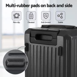 20 Inch Trunk Style Carry On Suitcase Black TSA Lock Hard Shell Travel Luggage