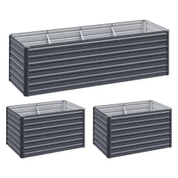 2 in 1 Raised Garden Bed Kit 320cm 160cm Extra Deep Ergonomic Planter Box Galvanised Steel Vegetable Flower Pot for outdoor Garden Includes Gloves and Pegs