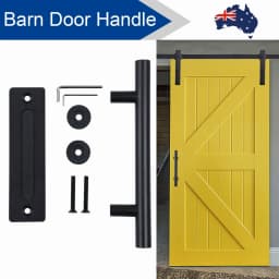 12''Barn Door Handle Black Embedded Translation Wooden Door Interior Door Handle