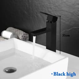 Basin Sink Bathroom Faucet Deck Mounted Hot Cold Water Basin Mixer Taps Matte Black Lavatory Sink Tap Crane(hose not include)