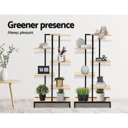 6 Tier Metal Zigzag Plant Stand Flower Pot Shelf Indoor Outdoor Corner Display Rack Space Saving Multi Level Garden Organizer