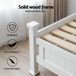 White King Single Bed Frame with Matching Bedside Table Modern Bedroom Furniture Set