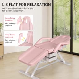 PORIYA 180CM Massage Table Beauty Bed Chair Stool Set Adjust Tattoo Recliner Therapy
