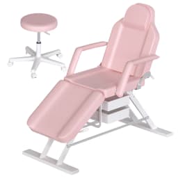 PORIYA 180CM Massage Table Beauty Bed Chair Stool Set Adjust Tattoo Recliner Therapy