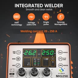HITBOX MIG250 6 in1 MIG Welder MMA Gas/Gasless Aluminum Welding Machine 220V Synergic Single Pulse MIG Lift TIG Spot 2T/4T Function