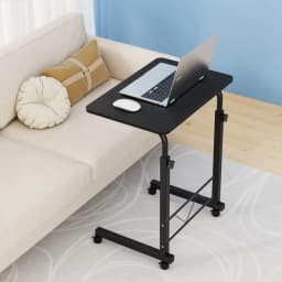 Adjustable Laptop Desk Table 60CM Black Foldable Portable Bed Table for Home Office Study Computer Tray Stand
