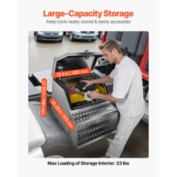SucceBuy 18 x 27.5 x 25.4/24 x 27.5 x 25.4in Semi-Truck Step Tool Box with T-Handle Lock & Keys for Semi Trucks Flatbed Trailers
