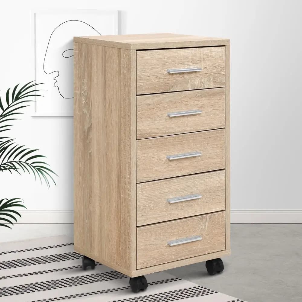 5 Drawer Metal Filing Cabinet Office Storage Organizer Lockable Vertical Cabinet for Home Office Document Storage